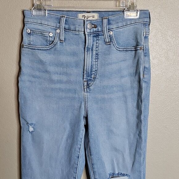 Madewell 26 The Perfect Vintage Jeans Light Blue Distressed High Rise Straight.. - Picture 3 of 13